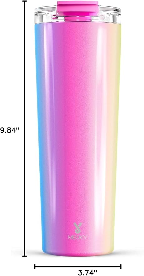 Meoky 30 oz Insulated Travel Coffee Mug: Leak Proof Lid, Carnival | Stainless Steel Coffee Tumbler, Keeps Hot for 8 Hours or Cold for 24 Hours, Fits in Car Cup Holder, BPA Free