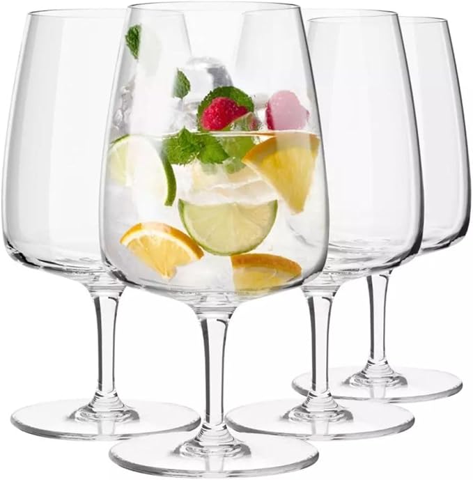 Krosno Water Glasses Set of 4, 11.2 oz, Modern Collection | Stemmed Drinking Glasses, Goblets, Lead-Free Crystal Glassware, Juice Glasses, Water Glass Set, Dishwasher Safe