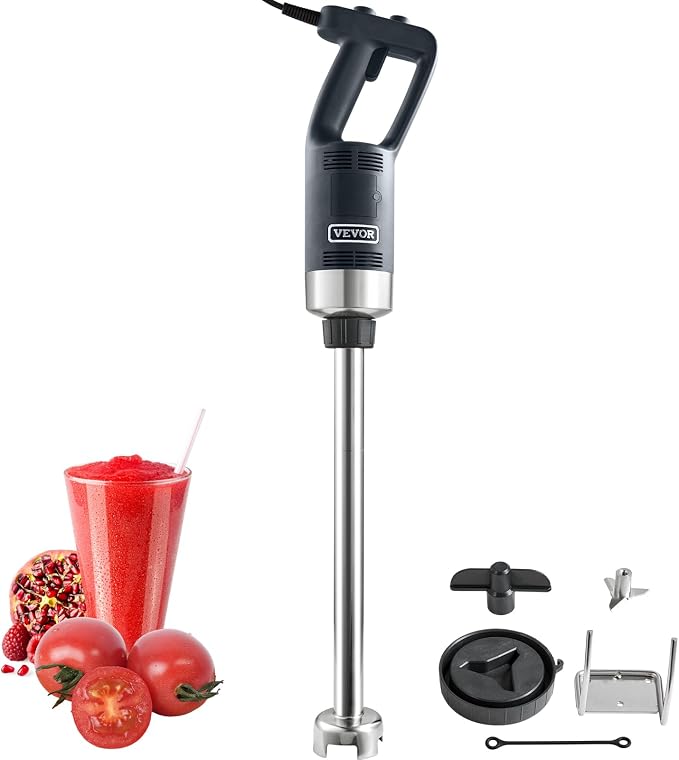 VEVOR Commercial Immersion Blender 750W 20" Heavy Duty Kitchen Hand Mixer | for Soup, Smoothie, Puree, Baby Food, Variable Speed Stick Machine with 304 Stainless Steel Blade, Multi-Purpose Portable