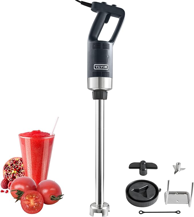 VEVOR Commercial Immersion Blender, 500 Watt 20Inch Heavy Duty Hand Mixer, Variable Speed Mixer with 304 Stainless Steel Blade, Multi-Purpose Portable Mixer for Soup, Smoothie, Puree, Baby Food | Variable Speed Mixer with 304 Stainless Steel Blade, Ide...