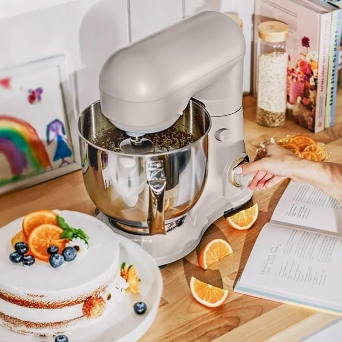 Wonderful Kitchen Stand Mixer 5.3 Qt Bowl, 12 Speeds Tilt-Head, Dough Hook Flat Beater Whisk for Baking Tasks Metal Build for Baking (Porcini Taupe)