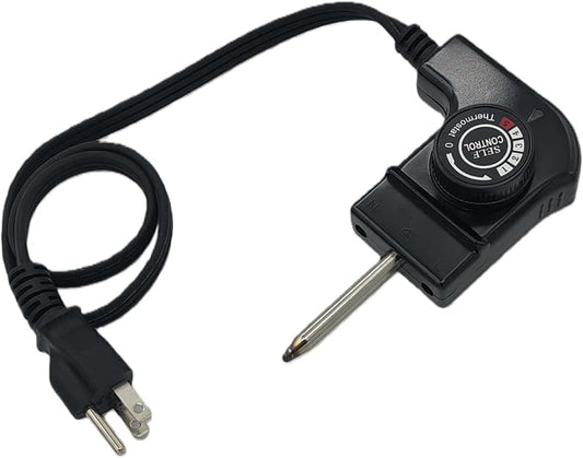 Adjustable Thermostat Probe Cord, 15A/125V Universal Power Cord with Temperature Control for Electric Smokers, Griddles & Fryers