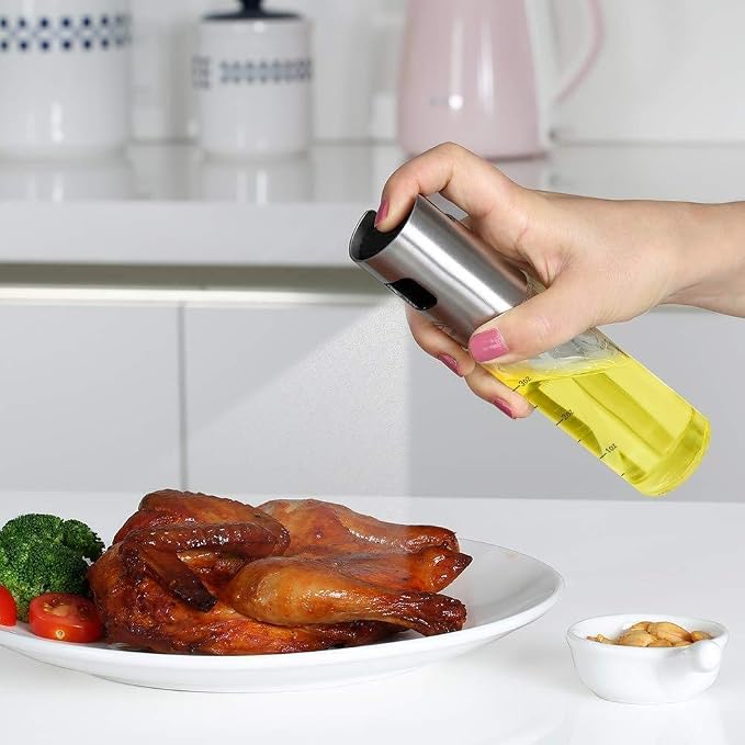 Olive Oil Sprayer for Cooking Oil Spritzer Mister for Air Fryer Canola Vinegar Vegetable Oil Portable Mini Bottle Kitchen Gadgets for BBQ/Pan/Salads/Baking (1 Pack with Scale)