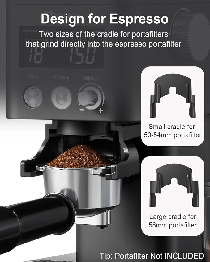 MOKKOM Electric Conical Burr Coffee Grinder with Removable Coffee Scale, Anti-static Coffee Bean Grinder, 31 Grind Settings and Precision Timer for Espresso Pour Over, French Press Black