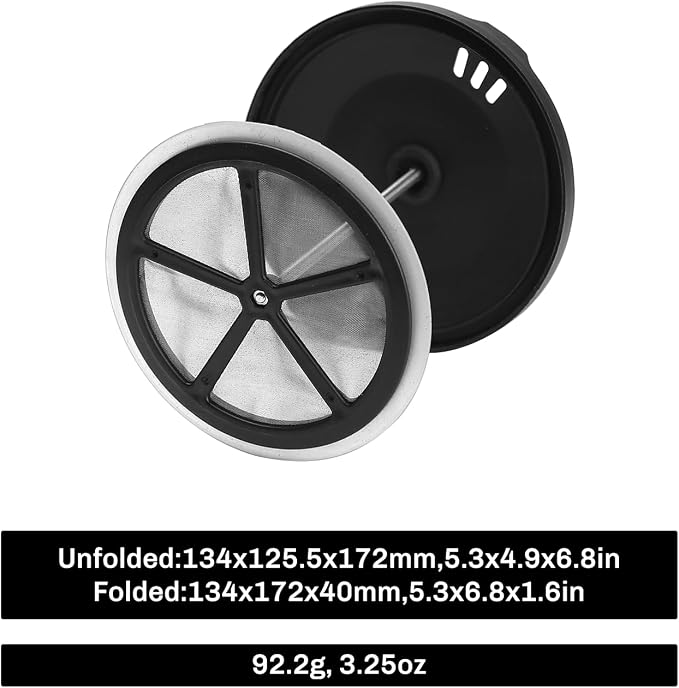 Firemaple Star French Press Coffee Filter, Suitable for X1, X2, X3 Stove | Simple Brewing: Add Grounds, Pour Water, Press, Fine Mesh Ensures Smooth, Grit-free Coffee, Space-saving Foldable Build