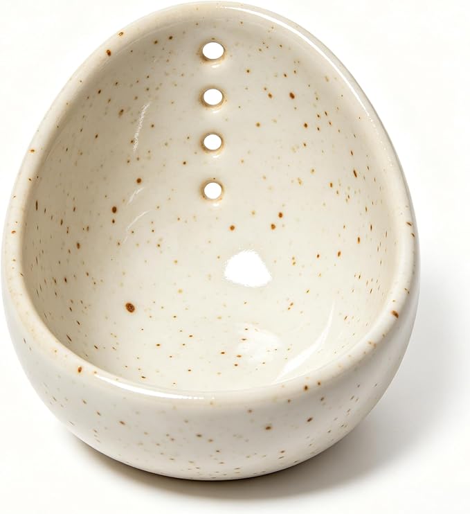 2026 Latest Herb Stripper Pottery Bowl Cutter Tool: Stripping Ceramic Fresh Herbs Kale Striper Cilantro Cutting Razor Gift Herbalists Peeler Shredder Chopper Clay Small Cup (White(No Scissor))
