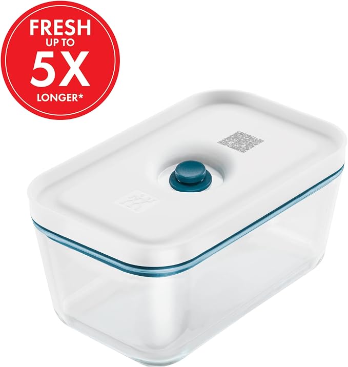 ZWILLING Fresh & Save Airtight Glass Food Storage Containers with Lids, Meal Prep Containers, Medium, La Mer