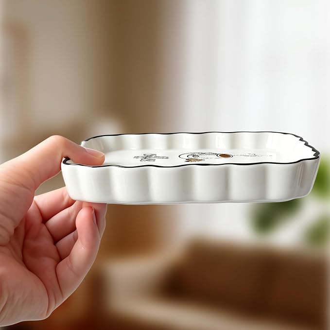 Coffee Spoon Rest, Ceramic Spoon Holder for Coffee Bar Accessories | Cafe Station Decor, Small Teaspoon Rest, Farmhouse Cafe Bar Decor Accessories for Countertop
