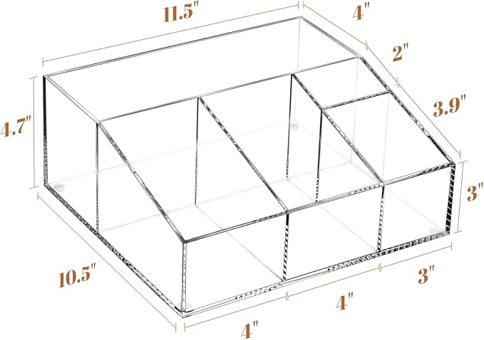 BEYGORM Acrylic Coffee Bar Station Organizer for Countertop | Coffee Gift for Coffee Lovers, Office Breakroom Storage Holder for Kcup Pod, Condiment, Cup, Tea, Creamer, Syrup (Clear)