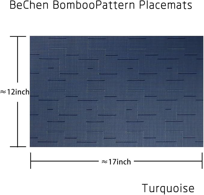 Vinyl Placemats,Washable Table Mats Easy to Clean Woven Placemats for Dining Table Set of 4 (Navy Blue)