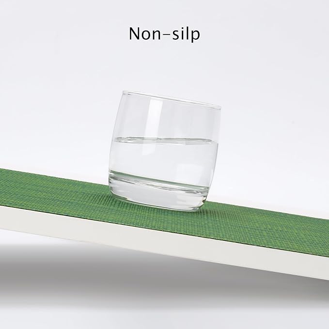 Myir JUN Placemats Set of 6 Kitchen and Dining Table Placemats | Vinyl Placemats Place Mats Indoor/Outdoor Set of 6 Washable Table Mats Non-Slip Place mats for Dining Table, Dark Green