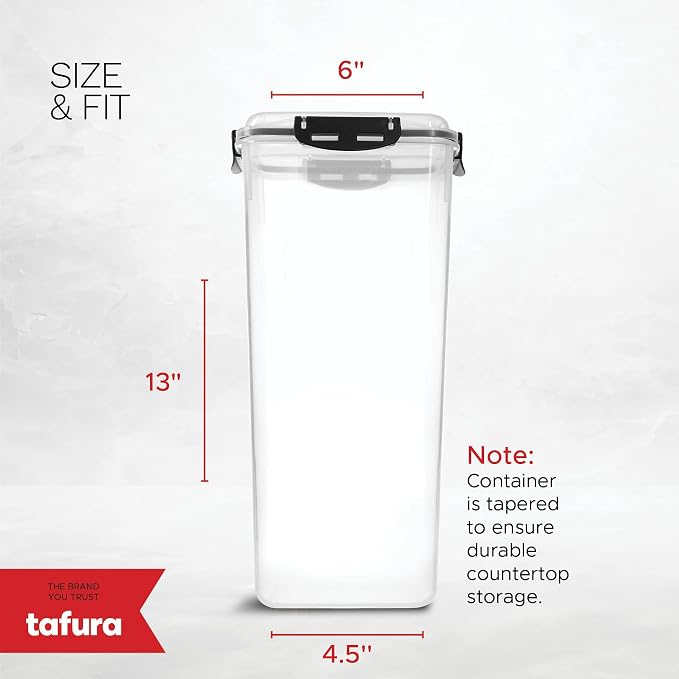 Tafura Bread Containers, 2 Pack, 5 L, Airtight BPA-Free Bread Boxes | Holds homemade loaves, store-bought bread, bagels, baguettes, and other baked favorites.