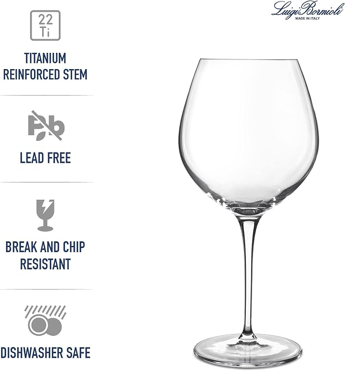 Luigi Bormioli Crescendo Bourgogne Wine Glasses - Clear, Set of 4