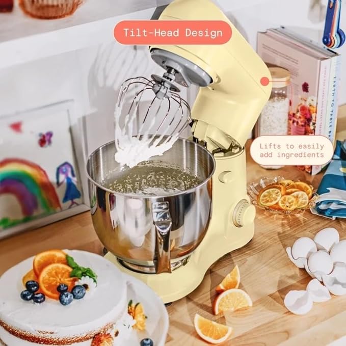 Wonderful Kitchen Stand Mixer 5.3 Qt Bowl, 12 Speeds Tilt-Head, Dough Hook Flat Beater Whisk for Baking Tasks Metal Build for Baking (Butter Cream)