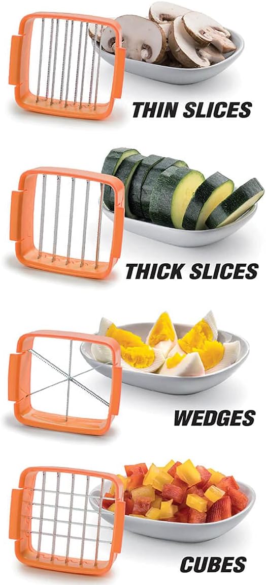 NUTRI CHOPPER Handheld Vegetable & Fruit Chopper, Manual Kitchen Slicer for Onions, Garlic & Potatoes, Compact & Portable