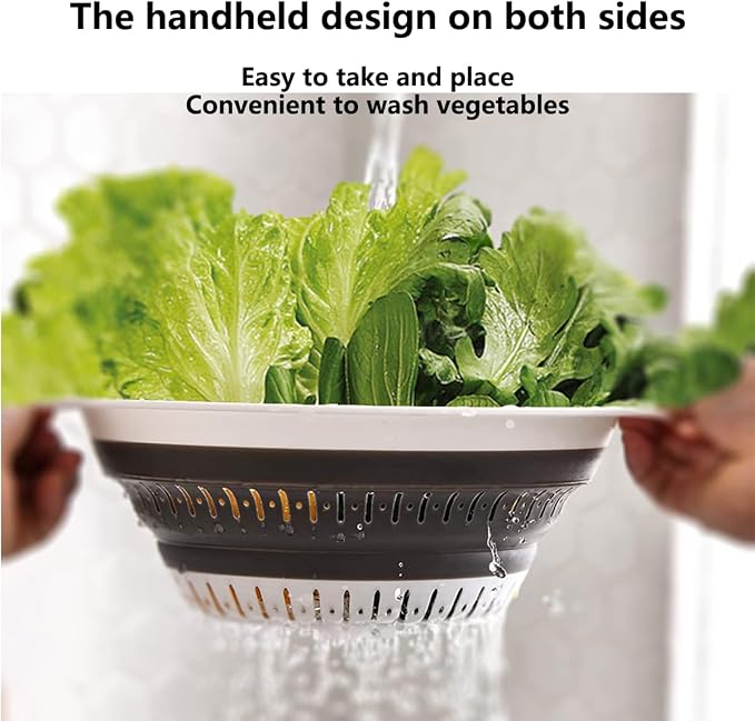Collapsible Colander and Strainer,Silicone Strainer Colanders & Food Strainers,for Vegetable and Fruit, Kitchen Essentials