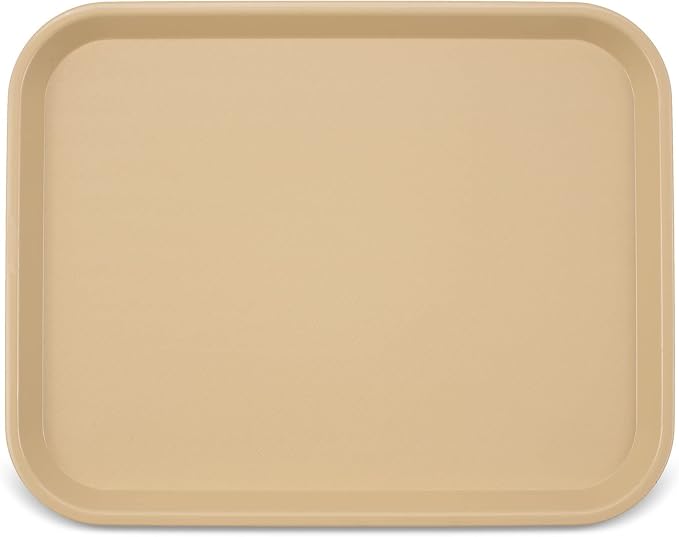 Carlisle FoodService Products Cafe Plastic Fast Food Tray, 14" x 18", Beige (Pack of 2)