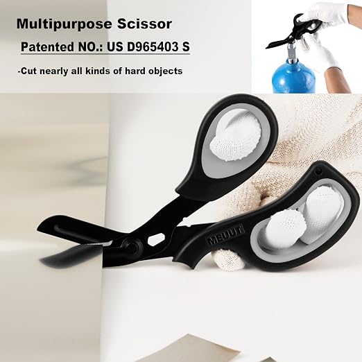 MEUUT All Purpose Scissors 8 Inch 3 Pack utility scissor for Heavy Duty Use | Fluorine Non-stick Coating, Milled Serrations, Stainless Steel Blades, TPE Soft Grip, for Office Craft Kitchen Medical Garden
