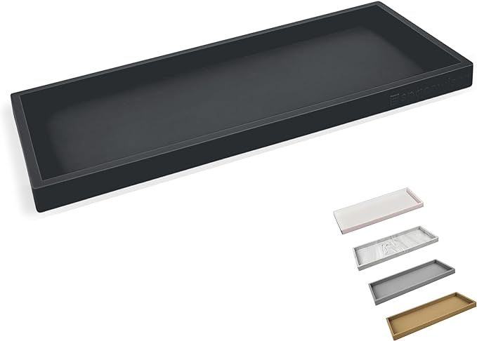 Silicone Countertop & Vanity Tray – 11.7” Bathroom Counter Tray | Bathroom Tray, Bathroom Tray Countertop, Tray for Bathroom Counter, Silicone Kitchen Tray for Counter & Countertop Organizer