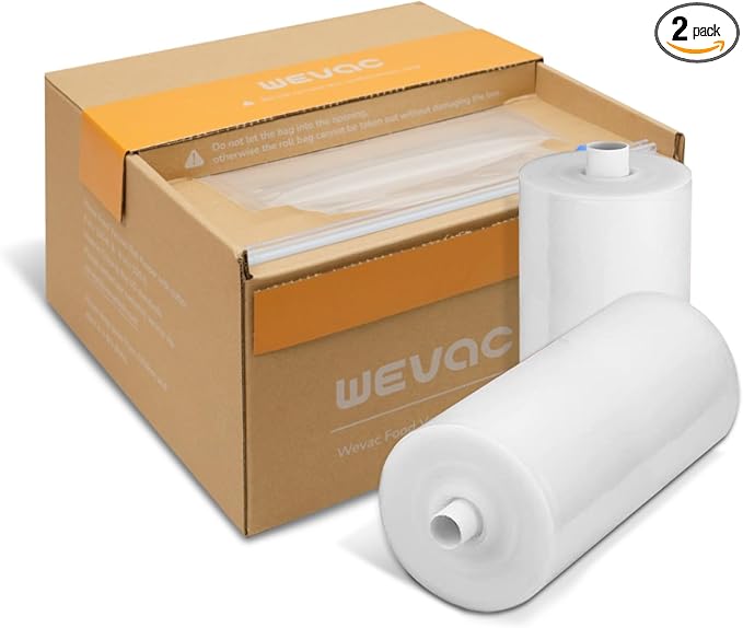 Wevac Vacuum Sealer Bags for Food, 6"x100' & 8"x100' Rolls with Cutter Box | BPA free, Commercial Grade, Heavy Duty, Freezer Safe, Sous Vide, Meal Prep, Meat & fish, Compatible with FoodSaver Sealers