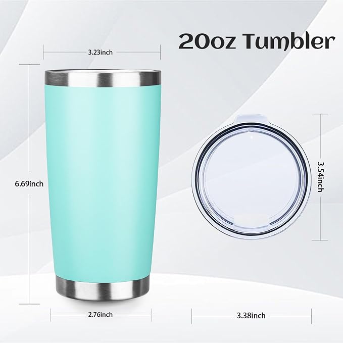 StarSpeed 20oz Stainless Steel Travel Coffee Tumbler,Light Green | Travel Coffee Mug,Spill-proof Lid,Double Wall,BPA-free Travel Cups,Insulated Cup Fits Car Cupholders