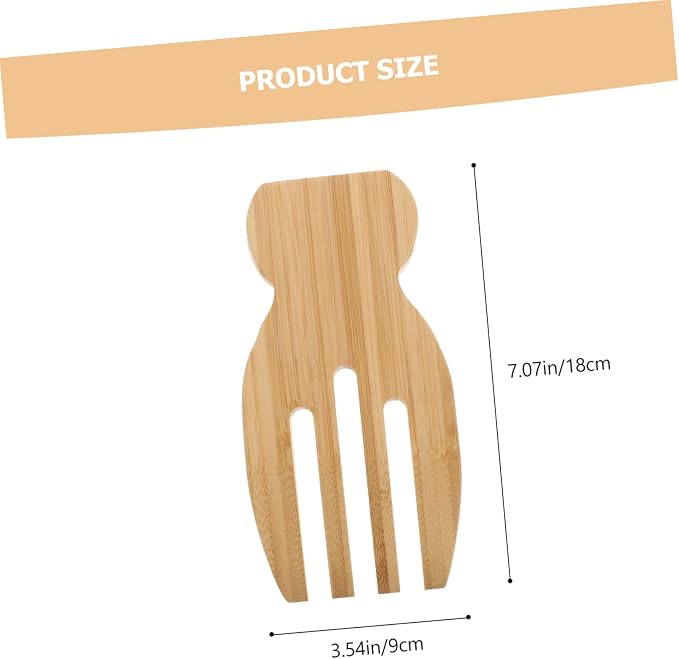 Bamboo Salad Servers Non-Stick Salad Hands Forks Wooden Cooking Utensils for Mixing and Serving for Parties and Gatherings
