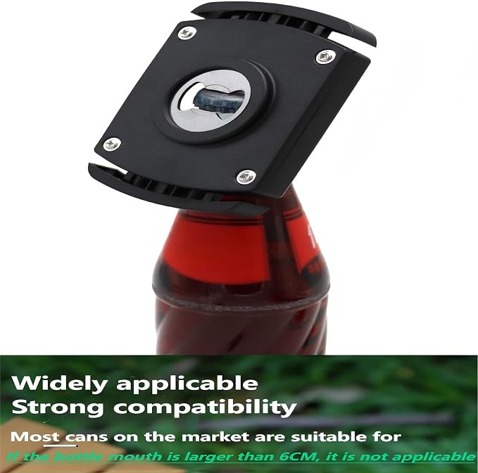 Aluminum Can Opener，Can Top Remover，Beer- Soft Edge- Soda- Can Opener | Handheld Safety Manual Can Opener，for 8-19 Oz aluminum Soft Edge Cans,Home,Kitchen,Bar,Camping and DIY projects Tool-Black