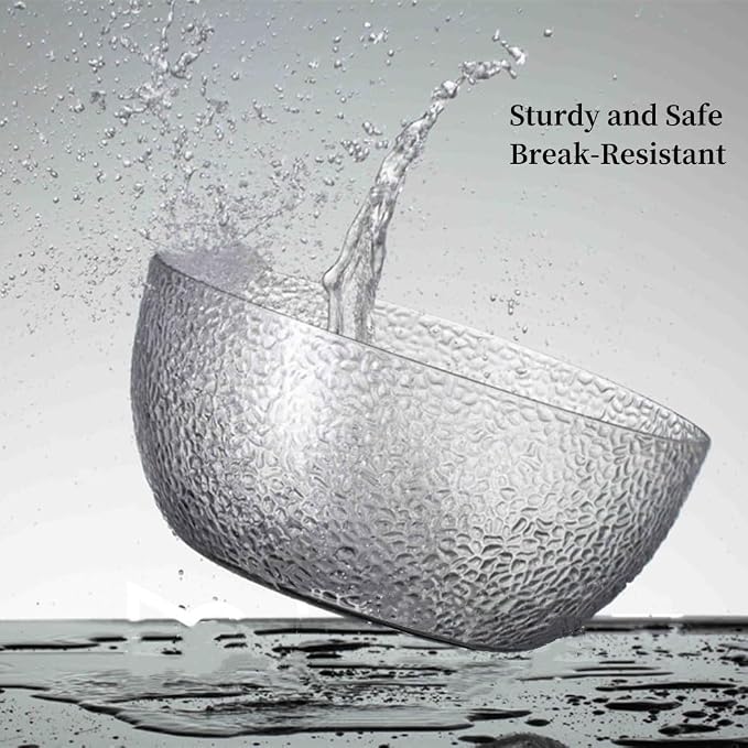 130 oz Acrylic Salad Bowls, 9.5" Serving Bowls for Fruits, Popcorn, Chips, Dips, Condiments, Break-Resistant Set of 2, Clear Circular