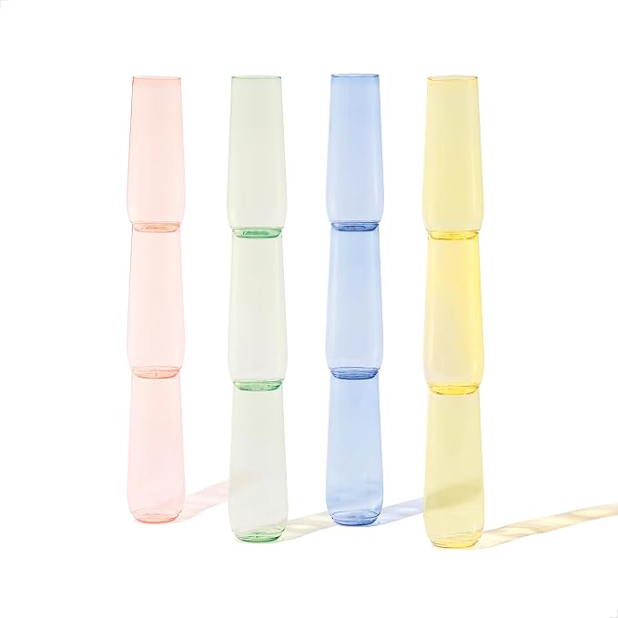 TOSSWARE POP 9oz Flute - Color Series SET OF 24, Premium Quality, Recyclable, Unbreakable & Crystal Clear Plastic Champagne Glasses