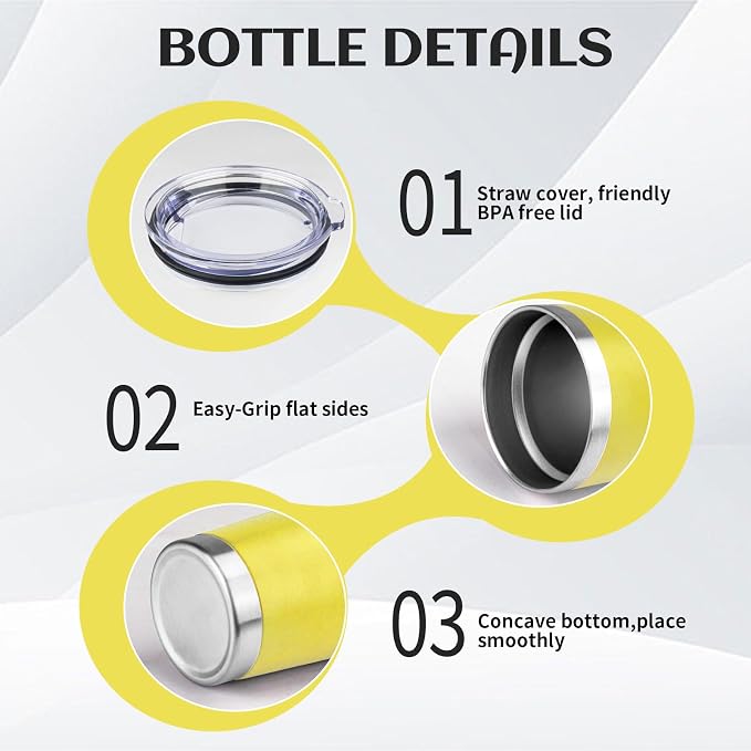 StarSpeed 20oz Stainless Steel Travel Coffee Tumbler,Yellow | Travel Coffee Mug,Spill-proof Lid,Double Wall,BPA-free Travel Cups,Insulated Cup Fits Car Cupholders