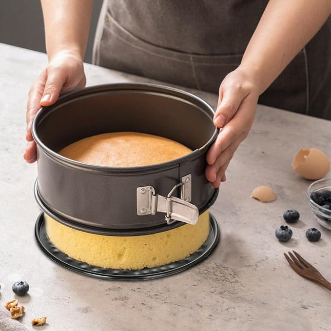 TINSKY 4 Pcs 6 Inch Springform Pan with Removable Bottom Carbon Steel Circle Spring Form Cake Pan Small Non Stick Cheese Cake Pans for Baking Kitchens