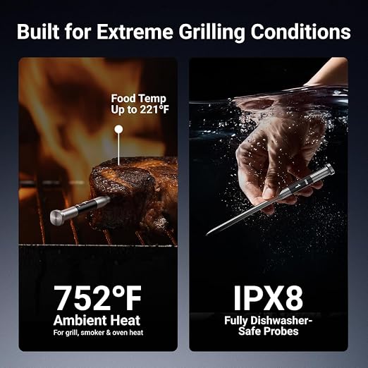 ThermoMaven 3000FT Wireless Meat Thermometer, No App Needed, 2 Probes | Sub-1G Long Range, Digital Smart Base, 6 Sensor NIST Accuracy, IPX8, BBQ Smoker Grill Oven Brisket Steak Turkey Pork Roast