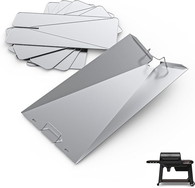 SafBbcue Drip Tray & 10 Aluminum Liners for Traeger Woodridge Pro, BAC818 | Fits Traeger Woodridge Pro TFB97JLH and Woodridge Elite TFC97XLH Pellet Grill and Smoker grill drip pan replacement parts