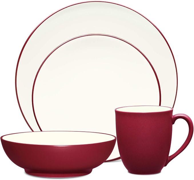 Noritake Colorwave Raspberry 4-Piece Coupe Place Setting, Service for 1