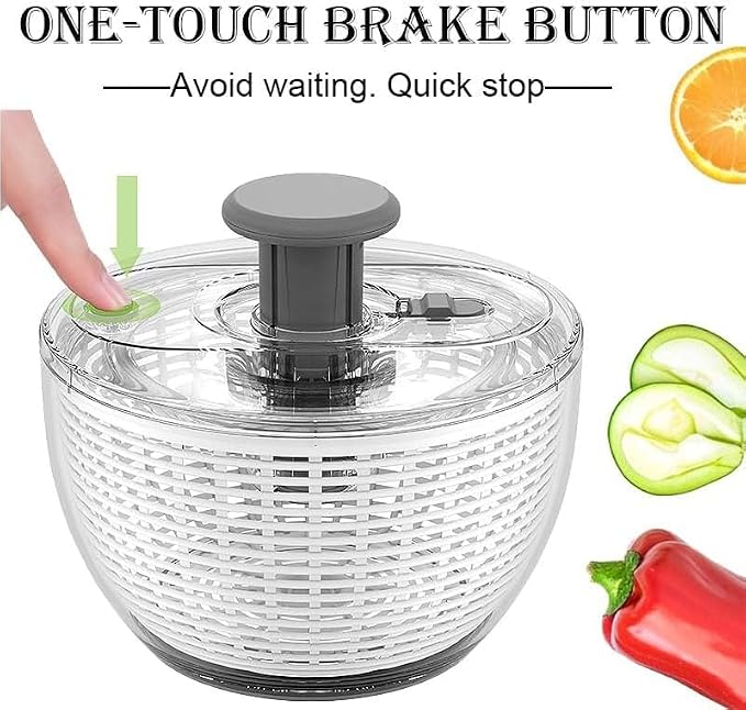 X&E Salad Spinner | Lettuce Spinner | Fruit Washer | Fruit Washing Bowl with Strainer | Vegetable Cleaner | Salad Cleaner | Lettuce Washer | 6 Quart Capacity