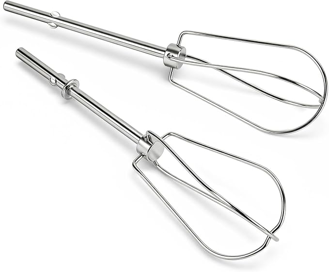 W10490648 Hand Mixer Beaters for KitchenAid, Stainless Steel Turbo Beaters, 2 Pack | Compatible with KitchenAid Mixer Replacement KHM2B AP5644233 PS4082859 Parts