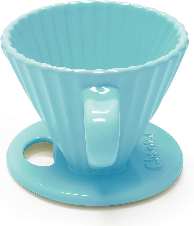Chantal "Lotus ceramic pour over coffee dripper, 8 ounces (Aqua)