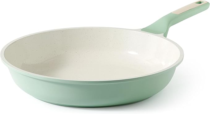 SENSARTE Nonstick Ceramic Frying Pan 11-Inch, Healthy Non Toxic Skillet, Induction Compatible Omelet Pan with Heat Resistant Handle, PFAS-Free, Mint Green