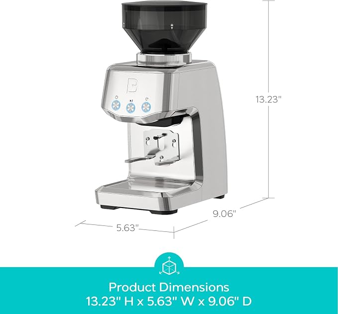 CASABREWS Tornado Basic Conical Burr Coffee Grinder with 35 Grind Settings | Electric Coffee Bean Grinder for Home Use, Compact Espresso Coffee Grinder, Stainless Steel