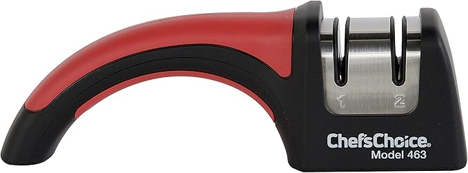 Chef'sChoice Professional Manual Knife Sharpeners Pronto Hone for 15-Degree Straight-Edge and Serrated Knives with Precise Angle Control & Compact Footprint, 2 Stage, Black