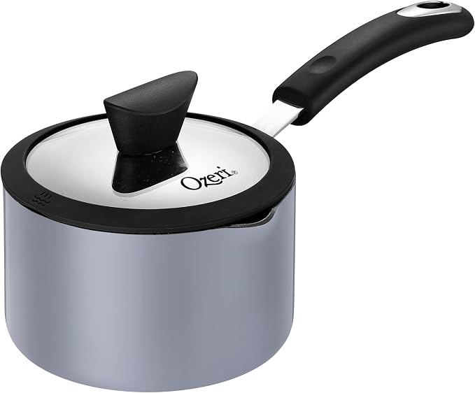 The All-In-One Stone Saucepan and Cooking Pot By Ozeri | Utilizes A Stone-derived Coating From Germany That Is 100% Free of APEO, GenX, PFBS, PFOS, PFOA, NMP and NEP