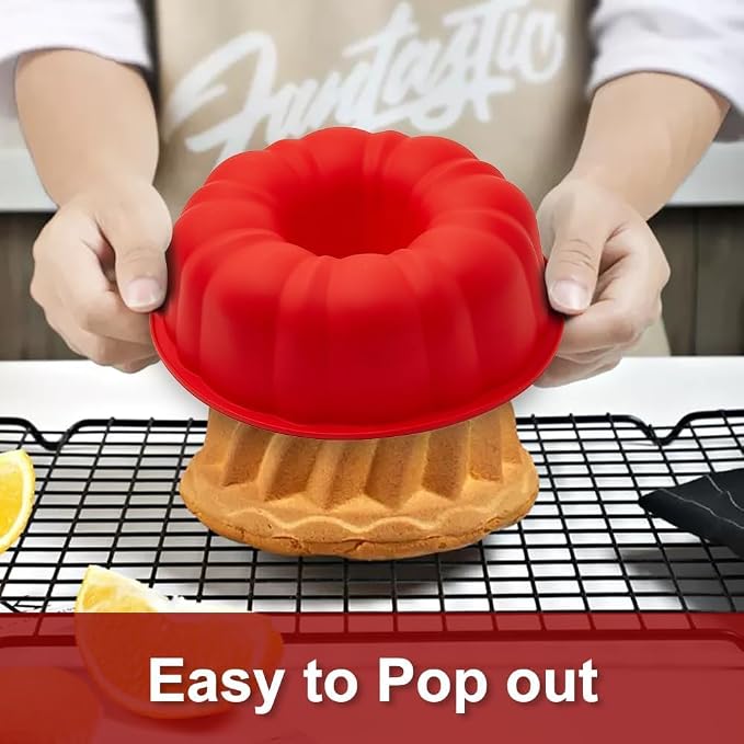 SOV silicone cake pan, silicone Cake Molds, Bakeware Non Stick 10 inch Pan for Jello,Gelatin,cake, Silicone Baking Molds for Cakes, Round Baking Pan (3 packs)