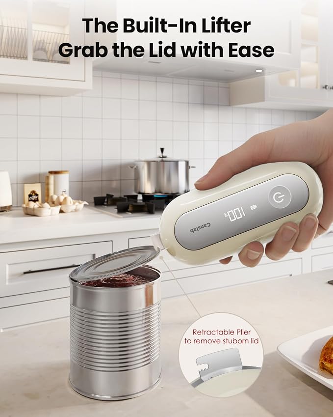 Canslab Retro Rechargeable LED Battery Track Electric Can Opener Auto Stop