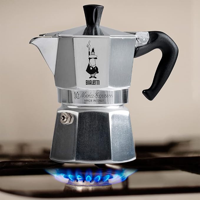 Bialetti - Moka Express: Iconic Stovetop Espresso Maker, Makes Real Italian Coffee, Moka Pot 12 Cups (22.6 Oz - 670 Ml), Aluminum, Silver