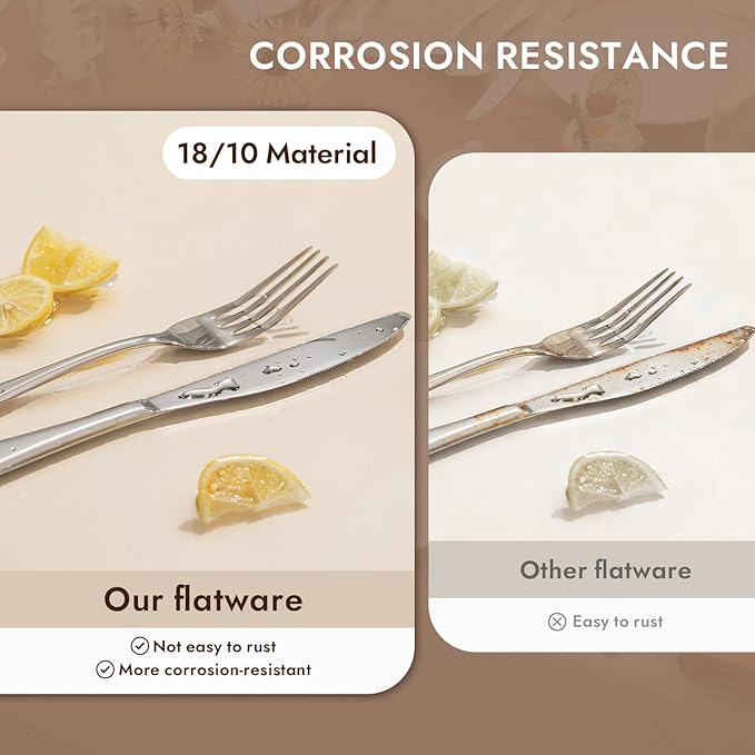 40-Piece Silverware Set for 8,18/10 Premium Stainless Steel Flatware Set, for Home, Restaurant, Wedding and Party Use, Mirror-Polished Cutlery Set, Dishwasher Safe