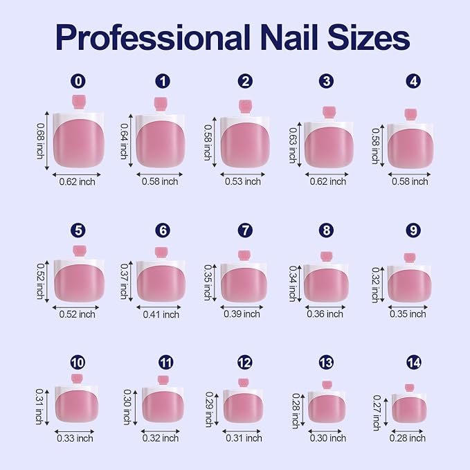 Misssix Press on Toenails Short, French Tip Toe Nails Square, Berry Pink | 150pcs Soft Gel False Toenail, Acrylic Soak off Fake Toe Nails for Women Nail Art DIY 15 Sizes