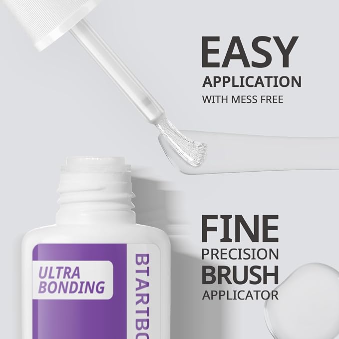 BTArtboxnails XCOATTIPS Nail Glue for Press Ons, 7ML | Brush on Glue for Press On Nails, Quick Air Dry in 10s, 2-Week Wear, Long-Lasting, Mess-Free, Easy-to-Apply for Beginners