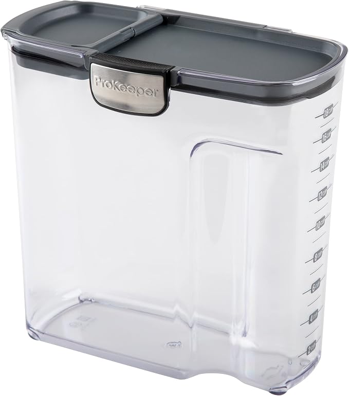 Progressive International ProKeeper+ Clear Plastic Airtight Food Baker's Kitchen Storage Organization Container Canister Set with Magnetic Accessories, 2- Piece Set (Cereal 4.5-Quart)
