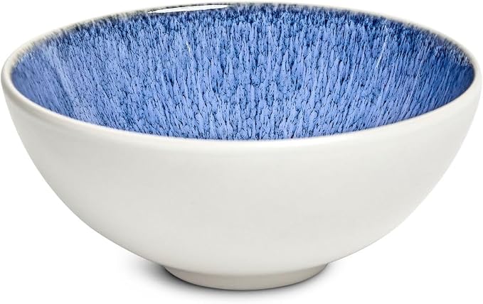 Sango 12-Piece Stoneware Dinnerware Set for 4, Light Blue Reactive Glaze on White Plates and Bowls Sets, Kitchen Ceramic Dish Set, Modern Dishes for Everyday Dining, Microwave & Dishwasher Safe, Cove