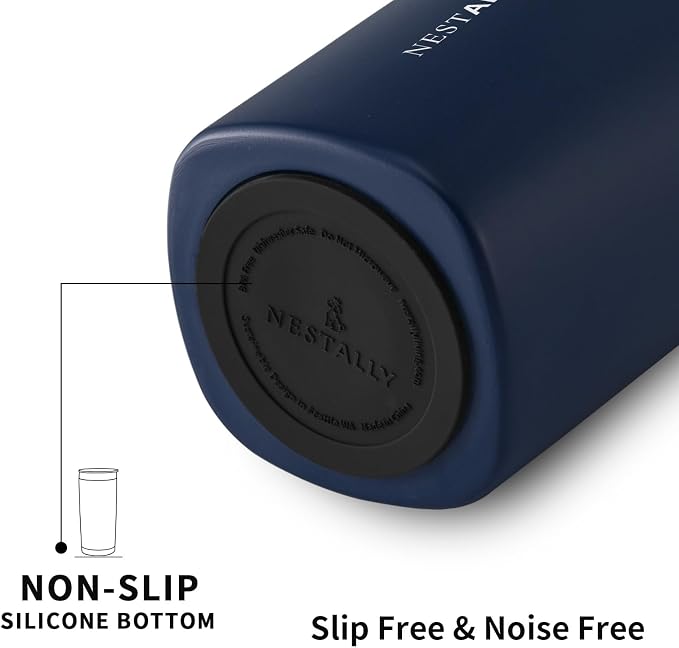 NESTALLY Crafted 20oz Stainless Steel Insulated Tumbler with Lid,Navy Blue | Stainless Steel Double Wall Vacuum, BPA Free,Travel Coffee Mug Keeping Drink Cold & Hot,Gifts for Women Men Her Him